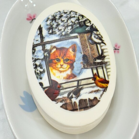 Vintage Cat Bundle, Soap Art, Soap Dish, Cat Frame & Picture - Picture 9 of 15